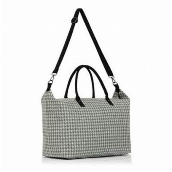 New Lulu Dharma Weekender Travel Crossbody Bag Green/Brown Houndstooth NWT - Picture 1 of 9